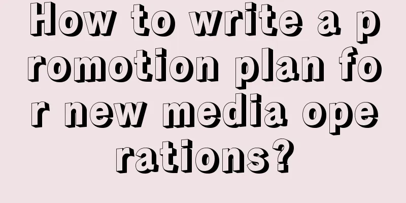 How to write a promotion plan for new media operations?