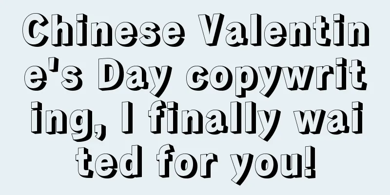 Chinese Valentine's Day copywriting, I finally waited for you!