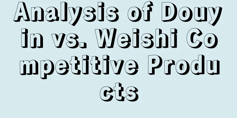 Analysis of Douyin vs. Weishi Competitive Products