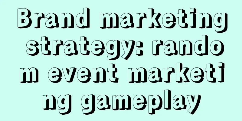 Brand marketing strategy: random event marketing gameplay