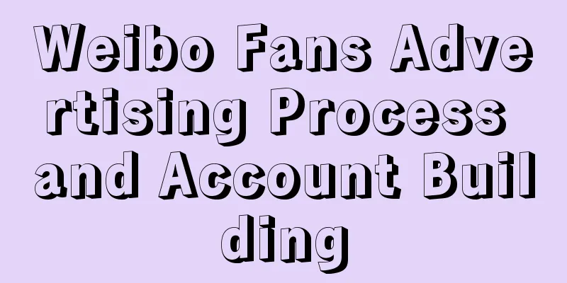 Weibo Fans Advertising Process and Account Building