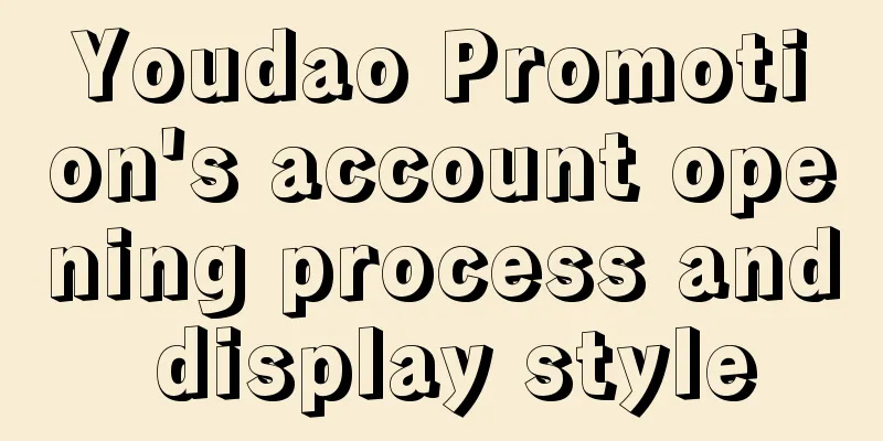 Youdao Promotion's account opening process and display style