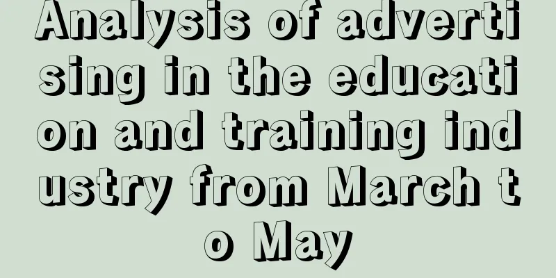 Analysis of advertising in the education and training industry from March to May