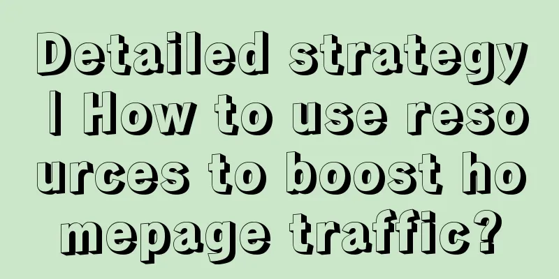 Detailed strategy | How to use resources to boost homepage traffic?