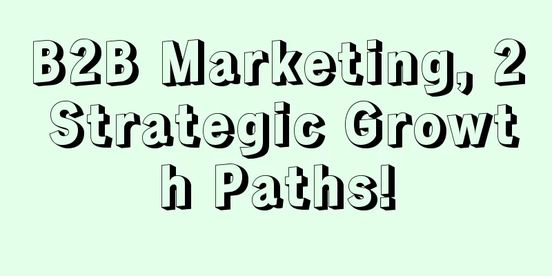 B2B Marketing, 2 Strategic Growth Paths!