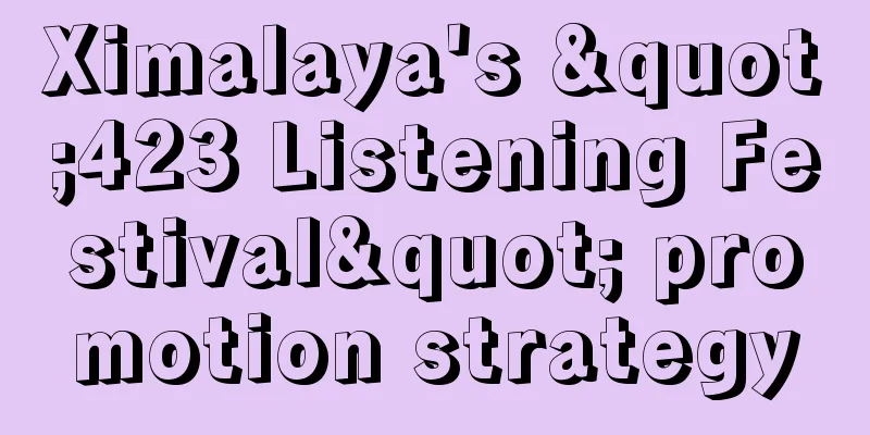 Ximalaya's "423 Listening Festival" promotion strategy