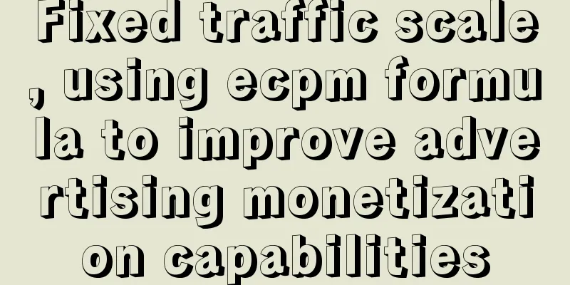 Fixed traffic scale, using ecpm formula to improve advertising monetization capabilities