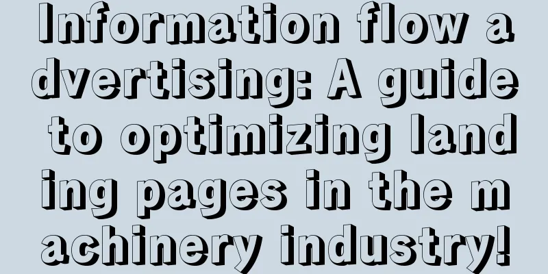 Information flow advertising: A guide to optimizing landing pages in the machinery industry!