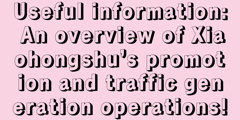 Useful information: An overview of Xiaohongshu’s promotion and traffic generation operations!