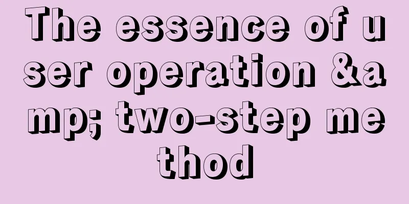 The essence of user operation & two-step method