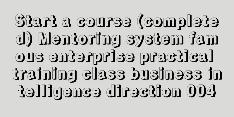 Start a course (completed) Mentoring system famous enterprise practical training class business intelligence direction 004