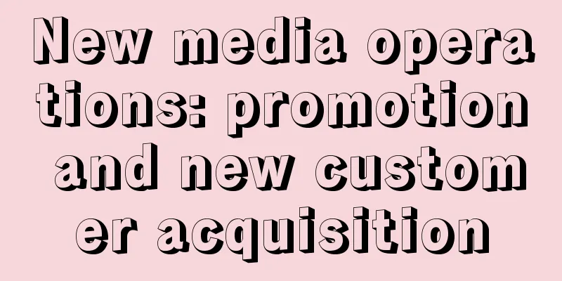 New media operations: promotion and new customer acquisition