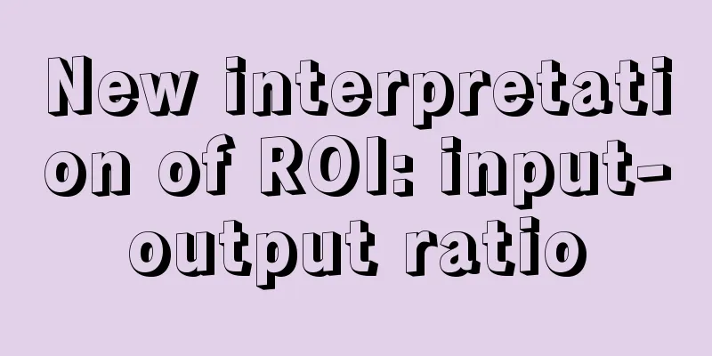 New interpretation of ROI: input-output ratio