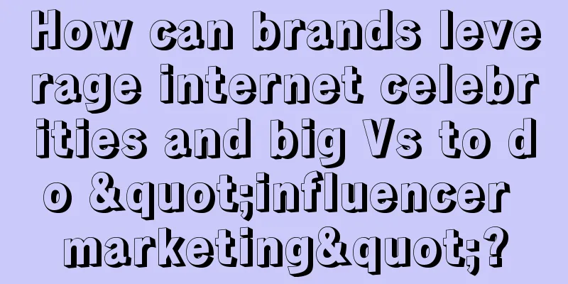 How can brands leverage internet celebrities and big Vs to do "influencer marketing"?