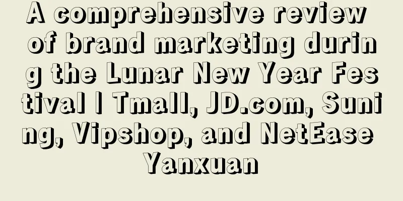 A comprehensive review of brand marketing during the Lunar New Year Festival | Tmall, JD.com, Suning, Vipshop, and NetEase Yanxuan