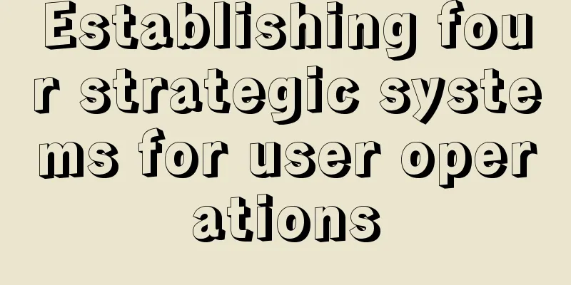 Establishing four strategic systems for user operations