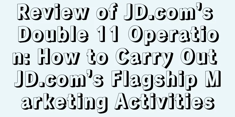 Review of JD.com’s Double 11 Operation: How to Carry Out JD.com’s Flagship Marketing Activities