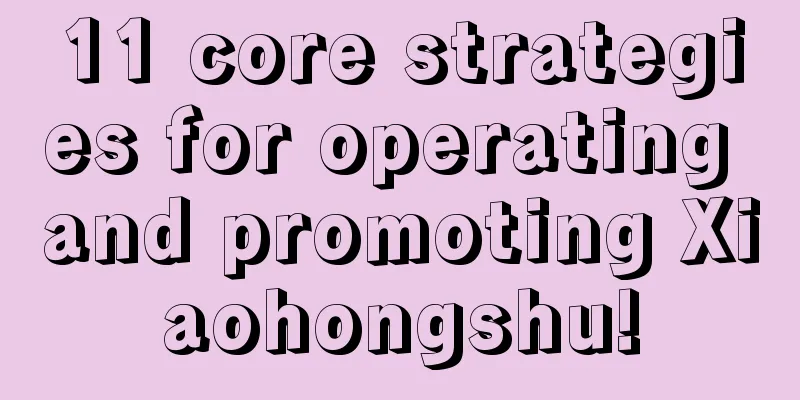 11 core strategies for operating and promoting Xiaohongshu!