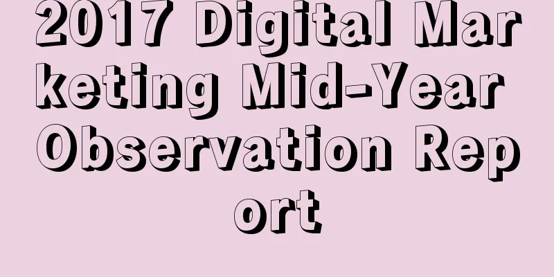 2017 Digital Marketing Mid-Year Observation Report