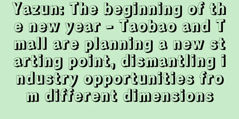 Yazun: The beginning of the new year - Taobao and Tmall are planning a new starting point, dismantling industry opportunities from different dimensions