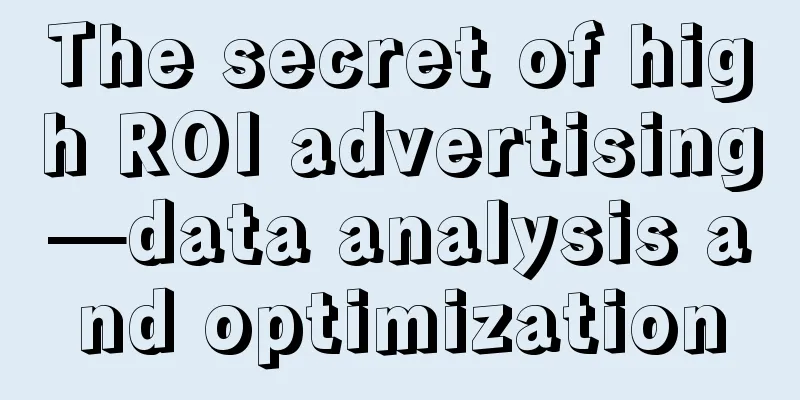 The secret of high ROI advertising—data analysis and optimization