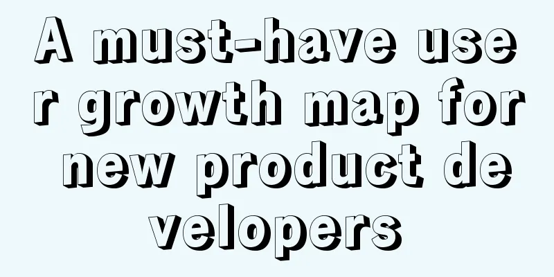 A must-have user growth map for new product developers