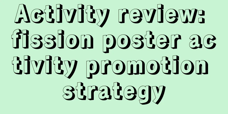 Activity review: fission poster activity promotion strategy