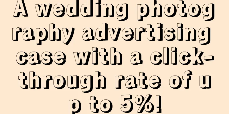 A wedding photography advertising case with a click-through rate of up to 5%!