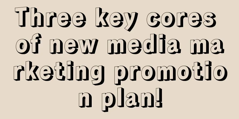 Three key cores of new media marketing promotion plan!