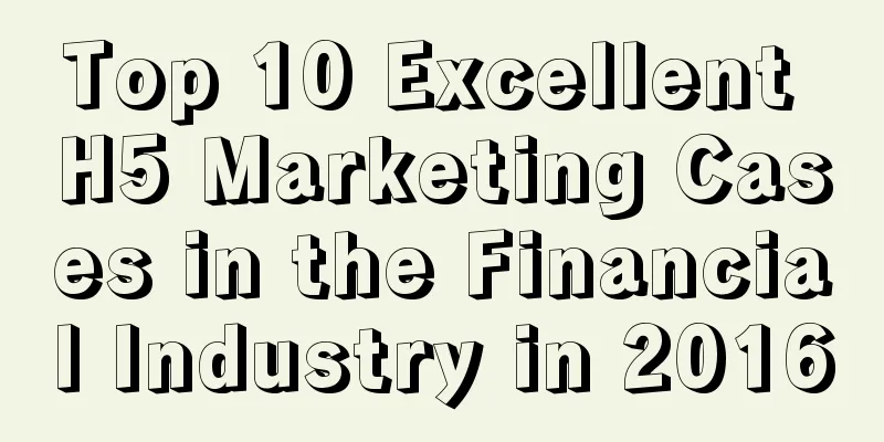 Top 10 Excellent H5 Marketing Cases in the Financial Industry in 2016