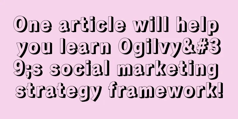 One article will help you learn Ogilvy's social marketing strategy framework!