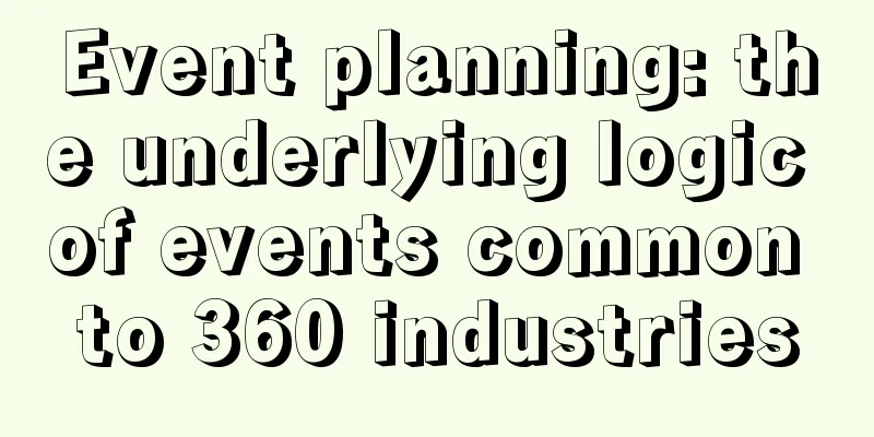 Event planning: the underlying logic of events common to 360 industries