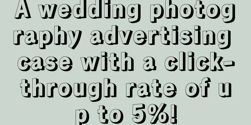 A wedding photography advertising case with a click-through rate of up to 5%!