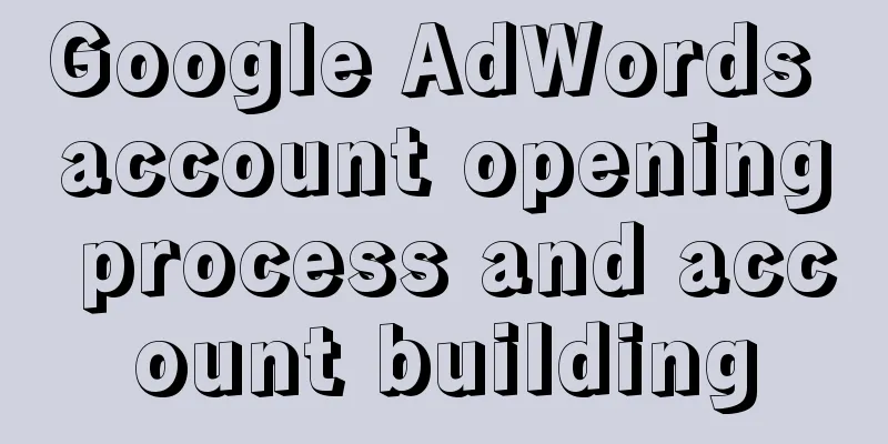 Google AdWords account opening process and account building