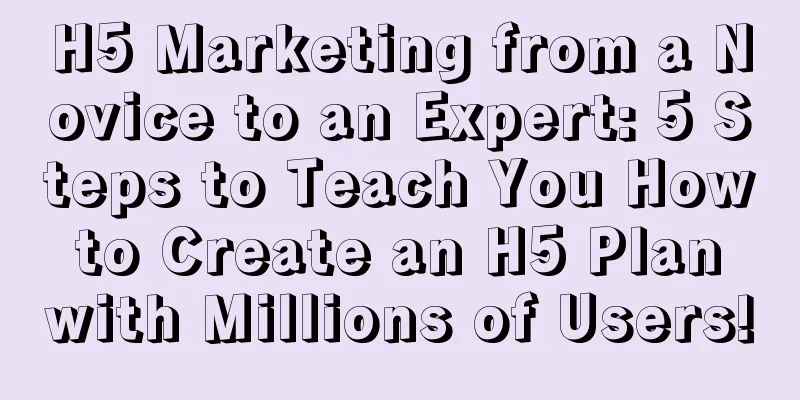 H5 Marketing from a Novice to an Expert: 5 Steps to Teach You How to Create an H5 Plan with Millions of Users!