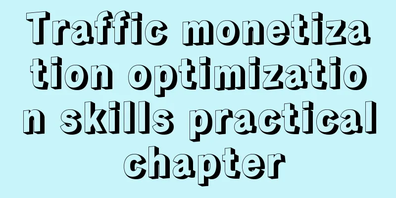 Traffic monetization optimization skills practical chapter