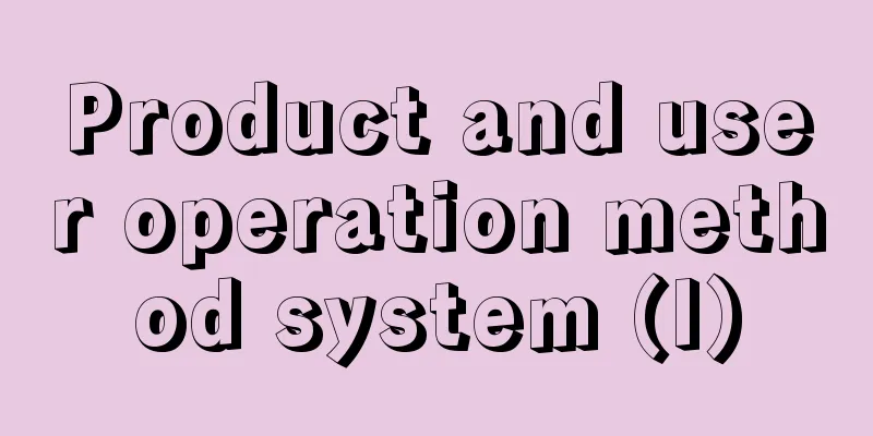 Product and user operation method system (I)