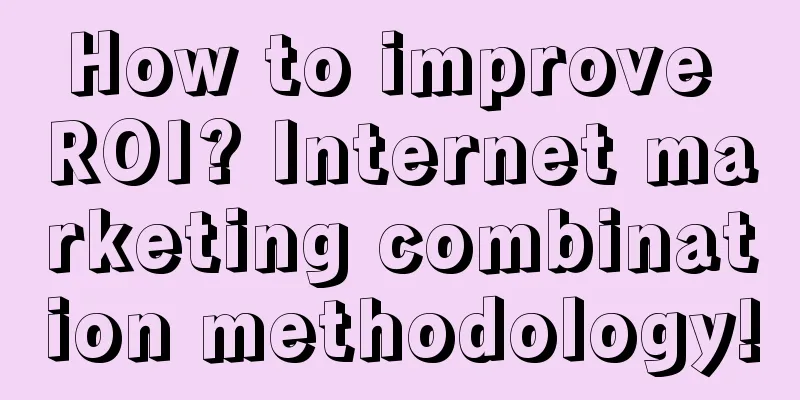 How to improve ROI? Internet marketing combination methodology!