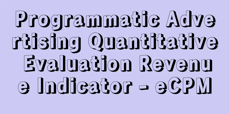 Programmatic Advertising Quantitative Evaluation Revenue Indicator - eCPM