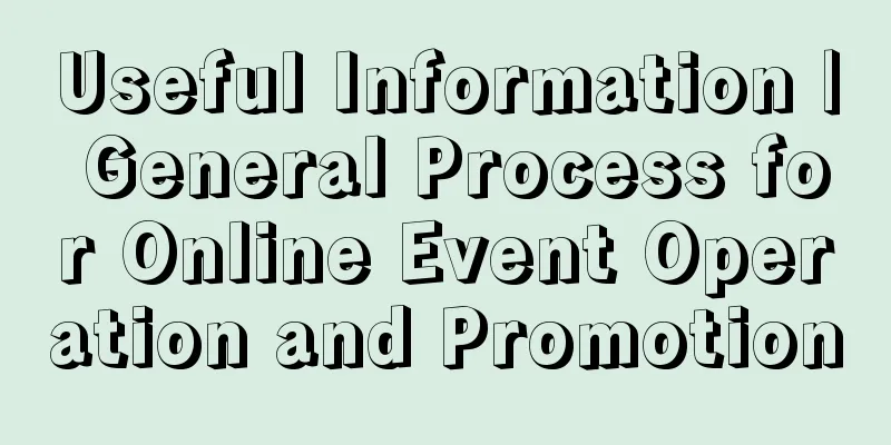 Useful Information | General Process for Online Event Operation and Promotion