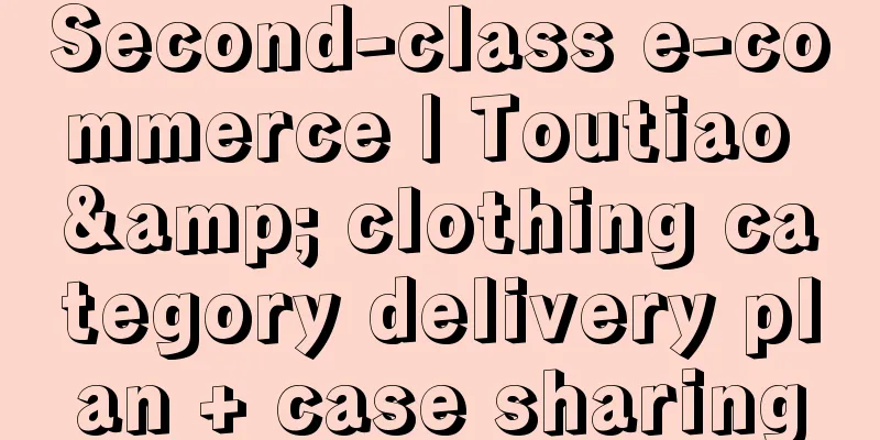 Second-class e-commerce | Toutiao & clothing category delivery plan + case sharing