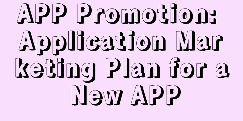 APP Promotion: Application Marketing Plan for a New APP