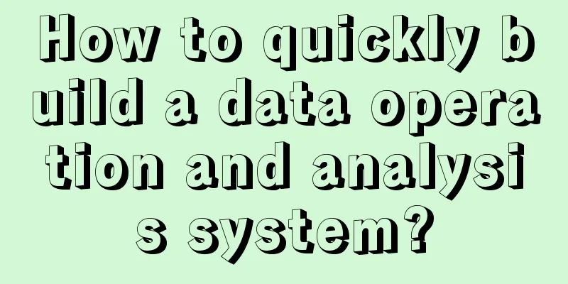 How to quickly build a data operation and analysis system?