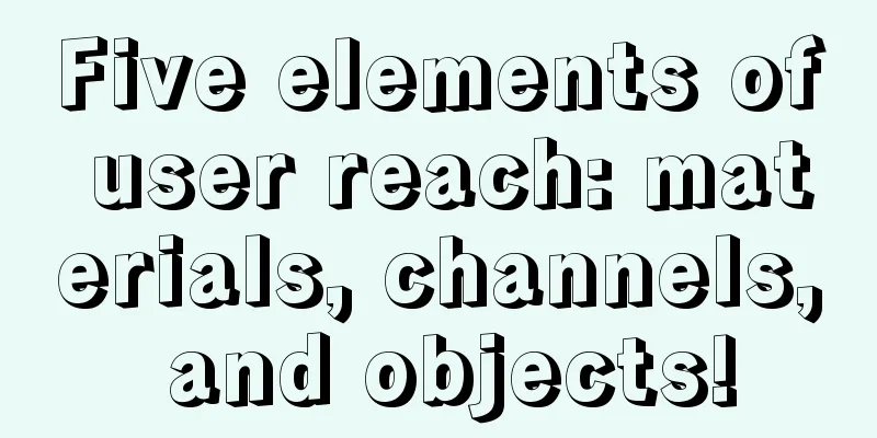 Five elements of user reach: materials, channels, and objects!