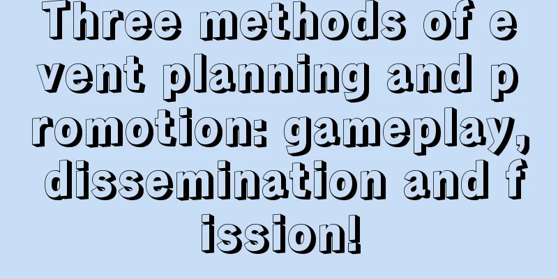 Three methods of event planning and promotion: gameplay, dissemination and fission!