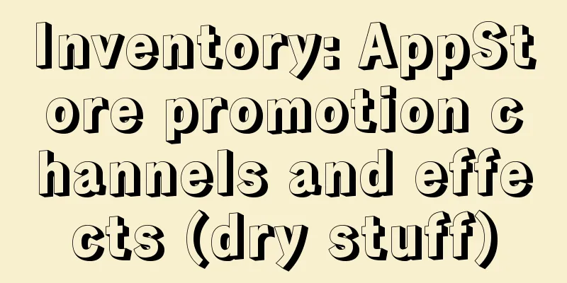 Inventory: AppStore promotion channels and effects (dry stuff)