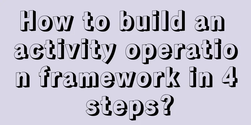 How to build an activity operation framework in 4 steps?