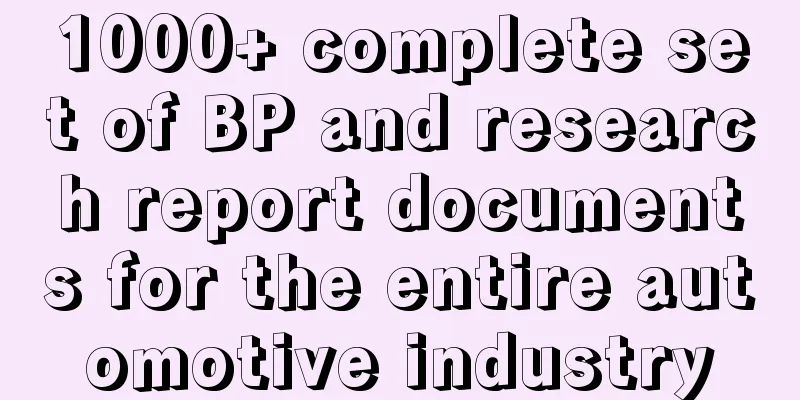 1000+ complete set of BP and research report documents for the entire automotive industry