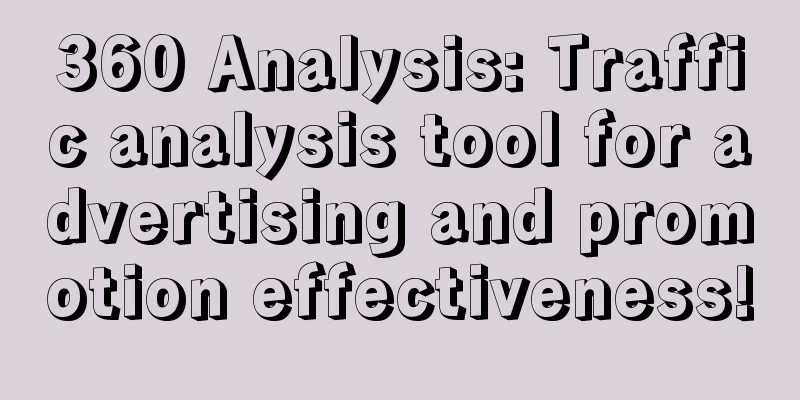 360 Analysis: Traffic analysis tool for advertising and promotion effectiveness!