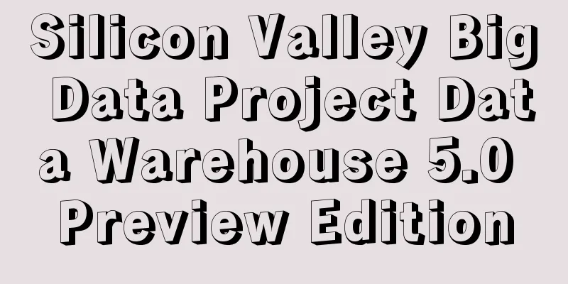 Silicon Valley Big Data Project Data Warehouse 5.0 Preview Edition